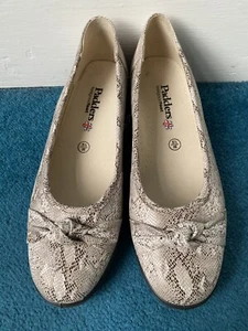 PADDERS Beige Mix Snake Print Leather Ladies Wedged Ballet Pumps Size 5.5 Wide - Picture 1 of 21