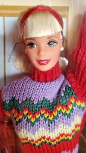 NEW Trimming Mattel Christmas Casual Barbie Doll 1998 - Picture 1 of 8
