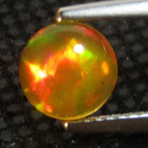 0,94 ct colore naturale gioco opale arancione etiope rotondo cabochon gemma sciolta REF VOD - Foto 1 di 4