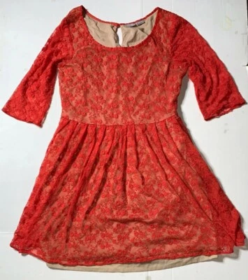 Preowned- eShakti Custom Floral Peasant Dress Womens (Size L) - Image 1 of 4