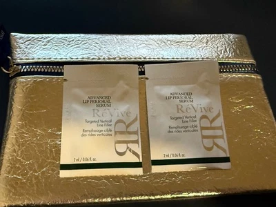 LOT OF 2- RE’VIVE INTENSITÉ VOLUMIZING LIP SERUM SAMPLES + Make Up BAG! - Image 1 of 3