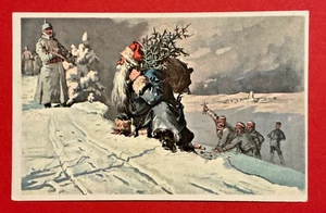 AK Ansichtskarte, Weihnachtsmann, Soldaten WK 1, blauer Mantel, ca. 1913 - Bild 1 von 2