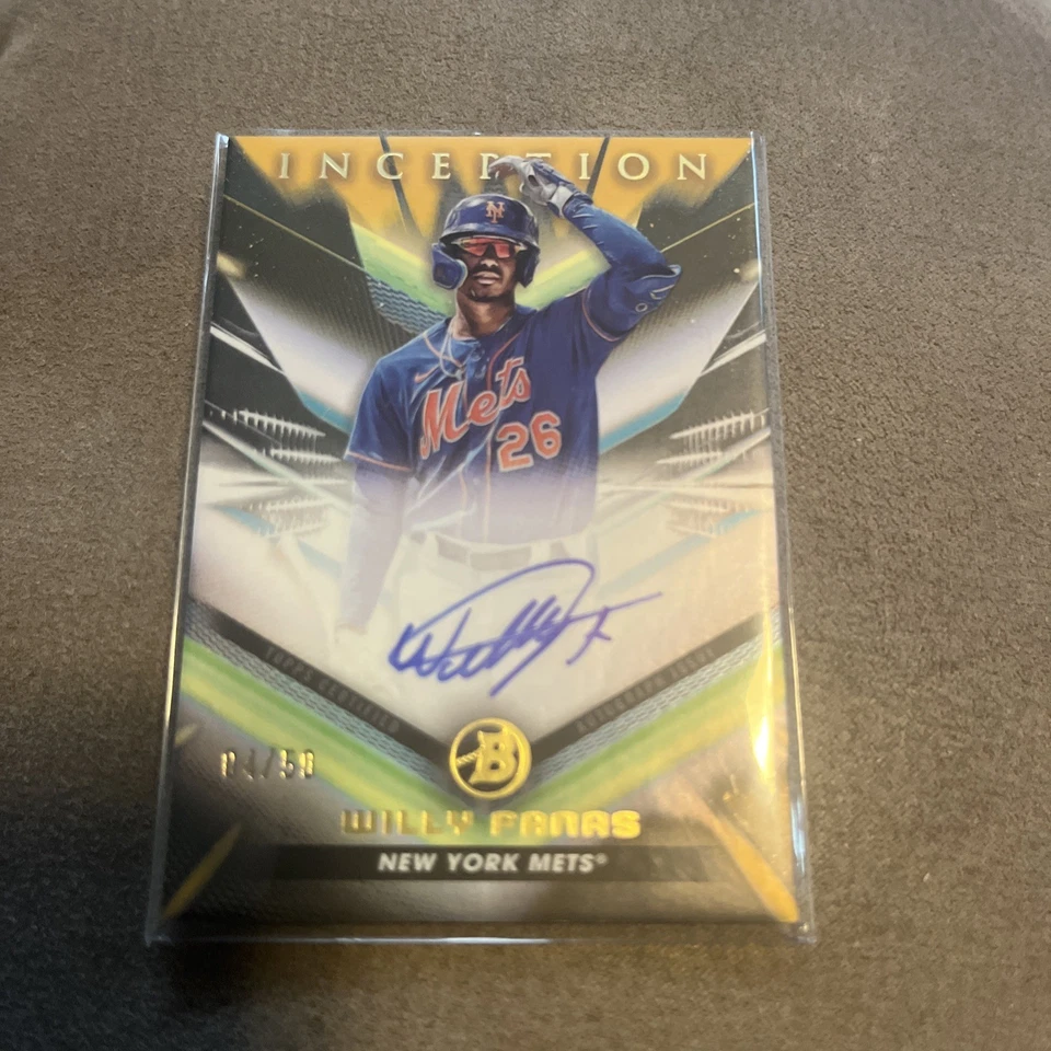2023 Bowman Inception Auto Gold Foil Electricity 4/50 Willy Fanas #BPA-WFS - Image 1 of 1