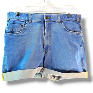 VTG Sportif Jean Cuffed Shorts Women's Size 14/16 Blue Denim Stretch High Rise - Picture 1 of 11