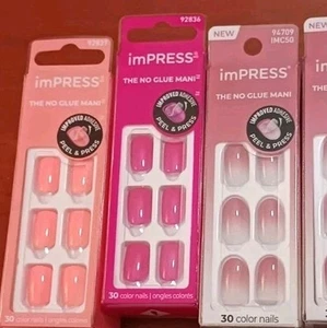 3PK Kiss Color FX By Impress Nail SET No Glue Mani 30 Nails EACH beat the heat - Picture 1 of 1