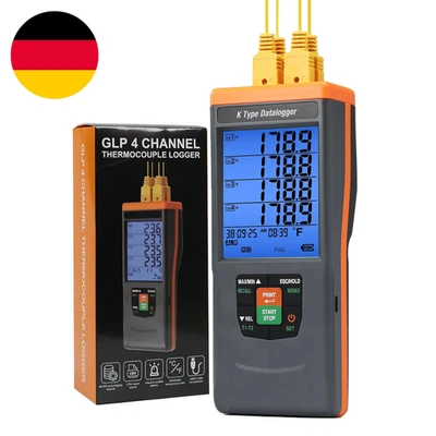 Thermoelement-Thermometer, Temperatur-Datenlogger, 4-Kanal-K-Typ-Thermometer Mit - Bild 1 von 4