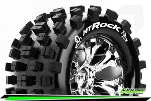Louise MT-ROCK 1-10 Monster Truck Reifen Fertig Verklebt Soft 2.8" Felgen Chrom  - Bild 1 von 1
