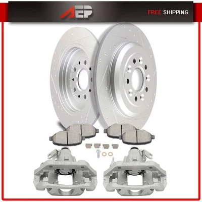 Front Pair Brake Calipers w/ Brake Rotors Ceramic Pads For Lincoln MKX 2011-2015 Foto 1 de 4