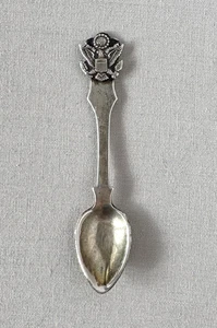 Vintage US Army Military Souvenir Sterling Silver SALT SPOON;Z831 - Picture 1 of 2