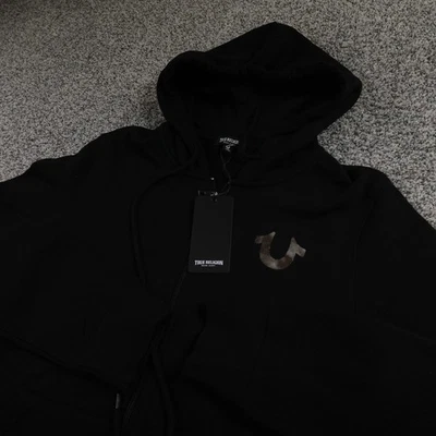 NUEVO True Religion Sudadera con Capucha Para Hombres S Negro Buda Cremallera Completa Sudadera Chaqueta Suéter Foto 1 de 4