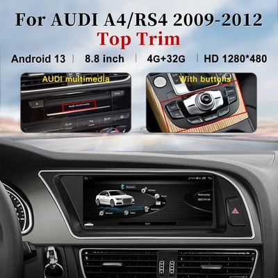 8.8" Navegación Android Bluetooth GPS Pantalla Táctil Carplay para Audi A4/RS4 2009-2012 Foto 1 de 4