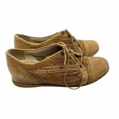 Zapatos Oxford Stuart Weitzman para mujer talla 6 cuero marrón con cordones tejido abierto  Foto 1 de 4