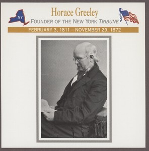 Horace Greeley  Atlas Civil War Card Politics Politicians