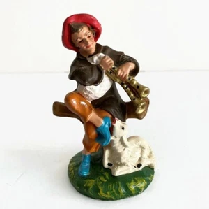 Shepherd with Pipe and Lamb Nativity Figure Replacement 5in Vintage 50s 60s - Picture 1 of 6