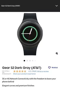 Samsung Galaxy Gear S2 44mm Dark Gray Case with Rubber Band (Unlocked) - Picture 1 of 12