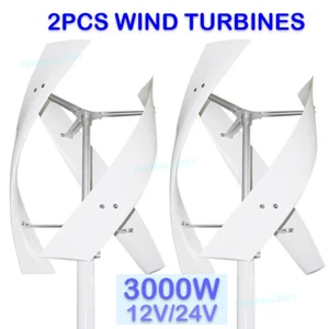 2 Sets Wind Turbines Generator Controller Kit Home Windmill Power 3000W 12V/24V - Bild 1 von 17