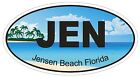 Jensen Beach Florida Oval Bumper Sticker or Helmet Sticker D1228 Euro Oval