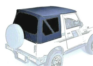 SHORT BODY BLACK SOFT TOP ROOF Cover SUZUKI SJ410 SJ413 SAMURAI - Picture 1 of 5