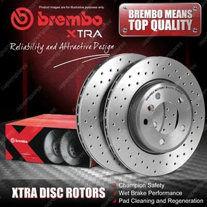 2x Rear Brembo Drilled Disc Brake Rotors for Abarth 500 595 695 C 312 2008 - On - Picture 1 of 4