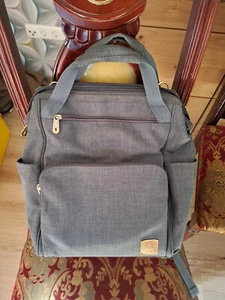Lässig Wickelrucksack GlamGoldie grau mit Flaschenwärmer und vielen Innenfächern - Bild 1 von 3