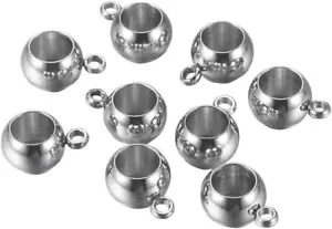 100Pcs Stainless Steel Spacer Beads Rondelle Bail Beads Hanger Links Connector f - Picture 1 of 4