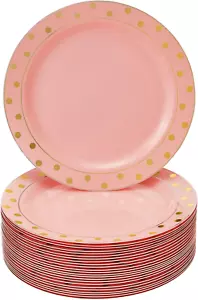 Elegant Disposable Plates for Party - (24 Piece) Heavy Duty Disposable Dinner Se - Picture 1 of 12