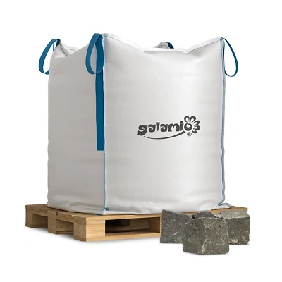 BigBag 1000 kg Basalt Pflastersteine 4/6 cm – Gehweg | Garten Natur Pflaster - Bild 1 von 4