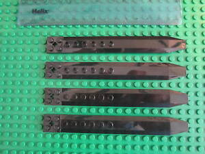 Lego Technic - 4 x BLACK Helicopter Propeller / Rotor Blade - Long Plate