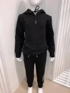 Tuta Vincentius ragazzo bambino fondo e felpa con cappuccio nero taglia età 2-8 BN - Foto 1 di 3