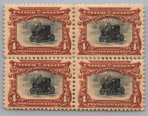 US 296 MH VF-XF block (perf separation on right) electric car ZAYIX 1223X0057 - Picture 1 of 4