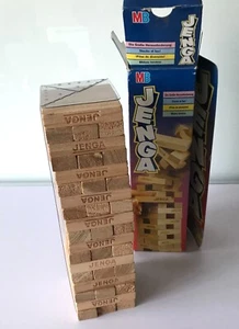 Vintage MB Jenga Wooden Block Tower Game 1991 Classic Family Fun - Picture 1 of 7