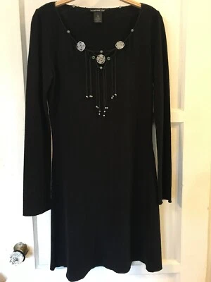 Vestido Vintage Vivienne Tam Negro 2 M Cuentas Jade Midi Años 90 Alta Costura Foto 1 de 4