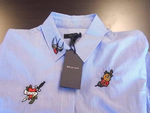 Belstaff Pincord Streifen Shauna Shirt Belstaff Patches neu mit Etikett Euro 44 Large $595 - Bild 1 von 10