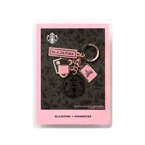 Portachiavi Starbucks Corea 2023 SS rosa nero - Foto 1 di 2