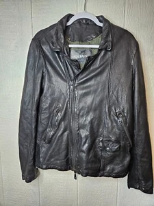 Giorgio Brato Motorcycle Soft Leather Jacket Sz 48 Black Asymmetrical Zip  - Picture 1 of 7