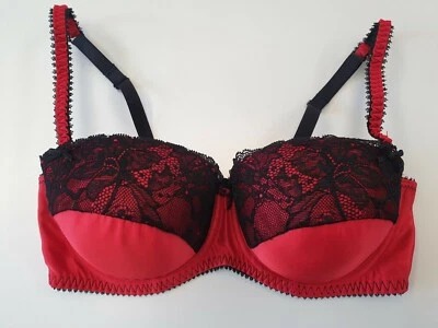 Sujetador push up acolchado de encaje negro satinado rojo TARGET 12 C nuevo WD lencería al por mayor Foto 1 de 4