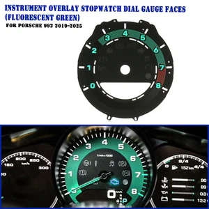 Car Instrument Gauge Face Paper Fit For Porsche 992 2019-2025 Fluorescent Green - Picture 1 of 7