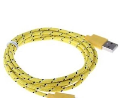 3FT ROUND BRAIDED data charger cable FOR MICRO-C TYPE REVERSIBLE PIN phones - Image 1 of 4