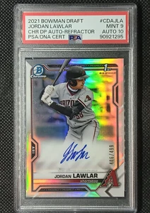 Jordan Lawlar 2021 Bowman Draft 1st Prospect Auto Refractor #/499 PSA 9 Auto 10 - Picture 1 of 2
