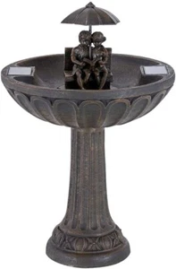 Solar Bird Bath Water Fountain Outdoor Yard Patio Garden Water Feature 33 inch - Picture 1 of 7