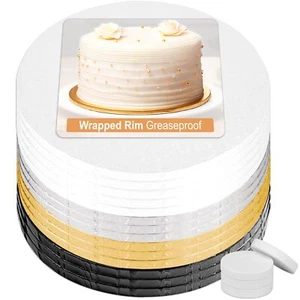 BOARDS+ 14 Pack Cake Drums 8 Inch in White Black Silver & Gold Color | Free P... - Picture 1 of 7