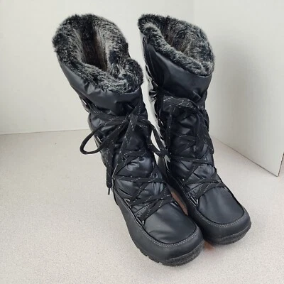 Sporto Charley Faux Fur Lined Snow Boots, Black-Womens-7M - Image 1 of 4