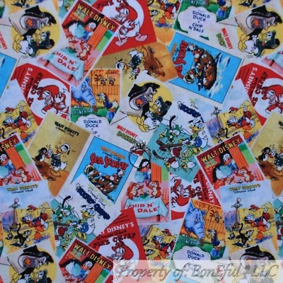 BonEful FABRIC FQ Cotton Quilt Walt Disney Patchwork Classic Book Chip N Dale US - Image 1 of 4
