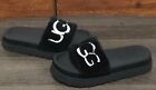 UGG Laton Women&#39;s Sheepskin Slide Sandals Black w/White Logo US 8/EUR 39 New