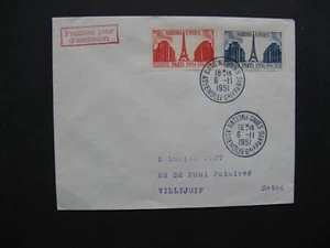 FRANCE, cover FDC 1951, conference United Nations UNO, Eifel tower - Picture 1 of 1