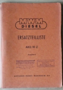 MWM Klein-Dieslemotoren AKD 10 Z Ersatzteilliste - Bild 1 von 1