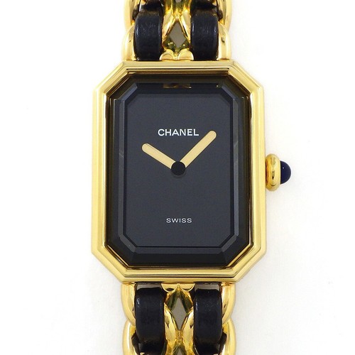 Orologio CHANEL Premiere M H0001 quadrante ottagonale metallo placcato oro pelle quarzo