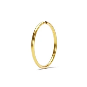 14K Solid Gold Seamless Nose Ring - Minimalist 20 Gauge Nose Hoop 8mm - Single - Picture 1 of 6