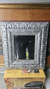 Silver Carved Solid Wood Wall Hanging Beveled Edges Mirror Plz Read Description - Bild 1 von 16