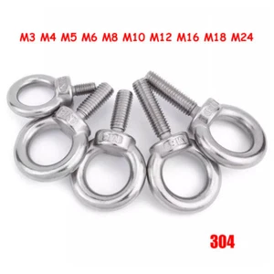 Tornillos de ojo de elevación de acero inoxidable 304 pernos M3 M4 M5 M6 M8 M10 M12 M16 M18 M24 - Imagen 1 de 7